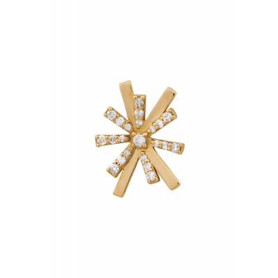 Brinco ouro amarelo hastes de diamantes pequeno